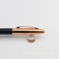 Neues Design roségoldgold Metallballpoint Stift Roller Leder Stift Geschenkantrieb